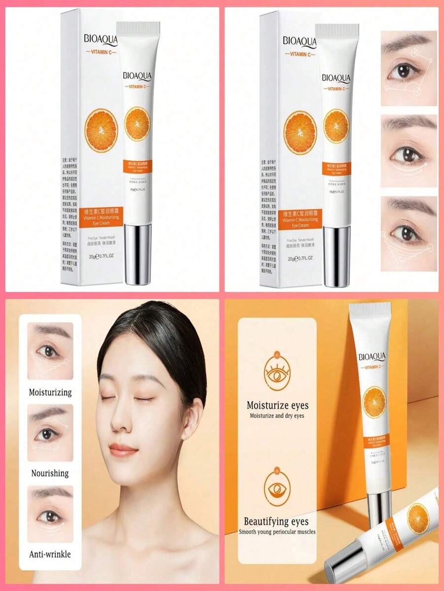 Crema Vitamina C para Ojo Ojeras Manchas Oscuras Crema Contorno Ojos Hidrantante - Blanco - Ver 1