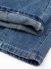 Tween Boy Color Blocking Star Pattern Denim Pants, Street Dance Jeans For Spring And Autumn