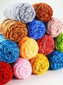 100g (One Size)/200g/250g Soft Chenille Plush Yarn, Knitting & Sewing DIY Material For Scarf/Sweater, 100% Polyester Plush Yarn, Crochet Doll Accessories (Display Props Not Included) - Cream - View 2