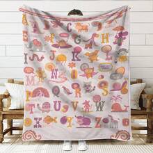 1  And Soft ABC Alphabet Blanket, Gift For Boys And Girls, ABC Alphabet Learning Educational Animal,Soft And Warm Blanket, Sofa Cover Blanket, Home Leisure Blanket,  New Year Gift - Multicolor - View 1