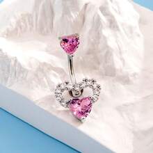 4 Piezas Conjunto De Anillos De Ombligo De Ojo De Gato & Alas & Corazón & Rosa De Acero Inoxidable Con Diamantes De Imitación, Espléndidos Accesorios Para El Uso Diario De Mujeres - Multicolor - Ver 6