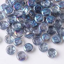 60 顆 10 毫米水晶玻璃扁平圓形數位珠電鍍,適合 Diy 珠寶製作和手鍊/項鍊裝飾 - 數字珠混(60pcs) - 查看 13
