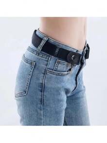 1條彈性腰帶,可調節腰部彈性扣帶,彈性腰帶 - 黑色+咖啡棕 - 查看 4