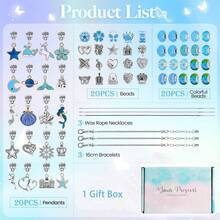 66 件吊飾手鍊製作套件、珠寶製作套件、diy 藝術工藝品生日、節日、情人節禮物 - 彩色 - 查看 2