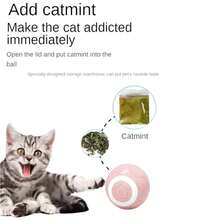 Cat Intelligent Rechargeable Self-Entertainment Rolling Ball Toy - Pink - View 5