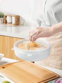 6 件/套 矽膠圓形碗蓋,適用於冰箱微波爐和新鮮食品保存 - 白色 - 查看 3