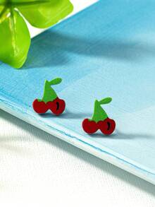 Stud Earrings - Watermelon - View 4
