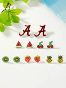 Stud Earrings - Watermelon - View 2