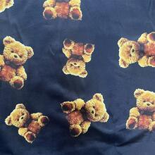 男士一體化舒適短褲，有彈性腰帶和可愛的熊印花 - 黑色 - 查看 3