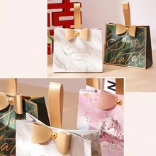 Wedding Favor Gift Bag Set With Handheld Paper Box For Festival, Party, Birthday, Bridal Shower, Chocolate, Candy, Snacks, Dessert Packaging - Marble Gift Bag Set - View 5