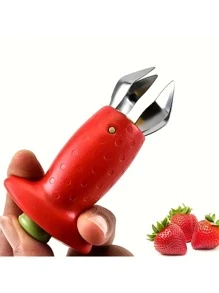 1支易於使用的不銹鋼草莓挖梗器,輕鬆去蒂,廚房必備 - 紅色 - 查看 7