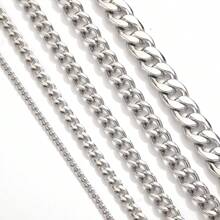 1 Meter 304 Stainless Steel 18k Gold Plated NK Rice Chain Cuban Chain Decoration Chain DIY Necklace Bracelet Jewelry Accessories
