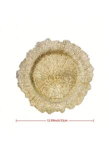 1pc Retro Bronze Tray, Photography Wedding Decoration Fruit Tray, High-End Tea Shop Or Flower Shop Display Tray - Gold - View 2