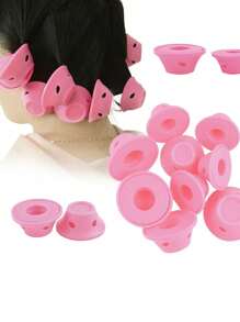 10入組髮捲曲鬆塑料睡眠捲曲器，空氣瀏海捲曲器，Maisel女士蘑菇鈴捲 - 粉色 - 查看 1