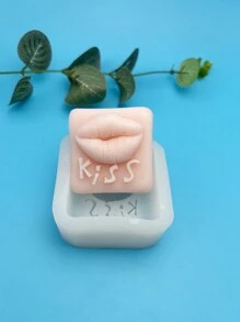1pc Valentine'S Day Kiss Lip Handmade Soap Diy Resin Drop Glue Aromatherapy Candle Silicone Mold - White - View 3