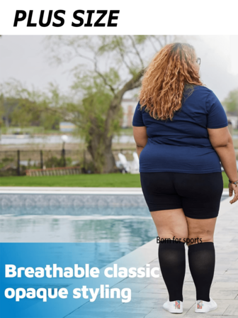 加大码露趾铜色Wellow压缩袜 男女通用 无趾无脚宽筒及膝支撑袜 旅行/运动 圣诞礼物 中性