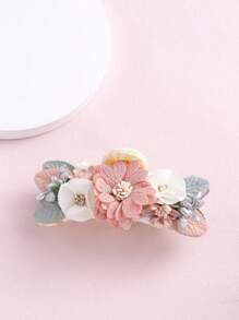 1pc Fashionable & Elegant Floral Hair Claw Clip - Multicolor - View 4