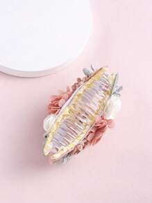 1pc Fashionable & Elegant Floral Hair Claw Clip - Multicolor - View 5