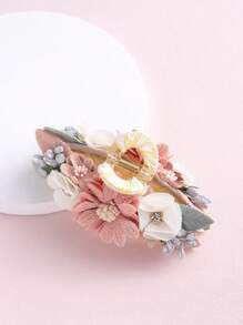 1pc Fashionable & Elegant Floral Hair Claw Clip - Multicolor - View 3