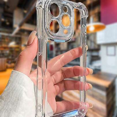 TPU屏幕保护，加固气囊边角，集成镜头保护，兼容 17 Pro Max，电镀按键 + 2.0mm厚TPU透明手机壳，也适用于Galaxy、 16 Pro Max、 15 Pro Max、 14 Pro Max、 13 Pro Max、 14、 13、 15、 17、 11、 17 Air、 17，国际版，非国内版，春婚纪念日礼物/生日礼物