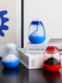 1pc Random Color & Style Lava Volcano Hourglass Timer, Creatively Designed Liquid Motion Desk Toy For Stress Relief - Multicolor - View 5