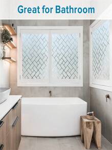 Phim dán kính mờ chống tĩnh điện, miếng dán kính mờ chống tĩnh điện, tấm phủ vinyl chống tia UV không dính dùng cho trang trí phòng tắm, văn phòng tại nhà - trắng - Xem 6