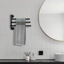 1 件原始懸掛式毛巾架 - 壁掛式室外泳池毛巾架 - 專利防銹,節省空間的浴室毛巾架,適合多種尺寸的毛巾（黑色） - 黑色 - 查看 3