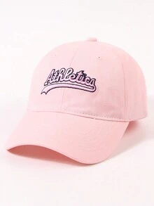 1pc Ladies' Pink Fashionable Letter Embroidered Baseball Cap, Perfect For Daily Use - Pink - View 1