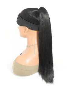 Synthetic Hair Extensions Hair Claw Clip Ponytail - Black - View 5