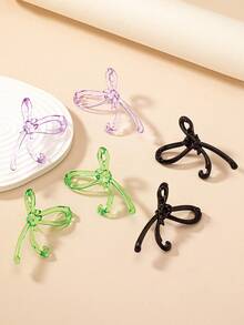 1pair Sweet Fashionable Acrylic Bowknot Earrings For Women, Great For Holidays, Birthdays, Prom, Weddings, Vacations, Shopping And Parties Accessory - Red - View 3