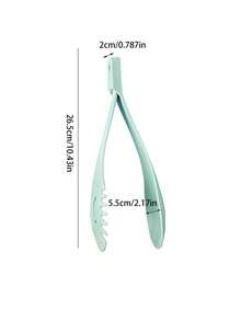 1pc Multifunctional Food Clip With Strainer & Separated Spoon, High-Temperature Resistant Baking Plastic Three-In-One Noodle Clip For Home - Mint Green - View 3