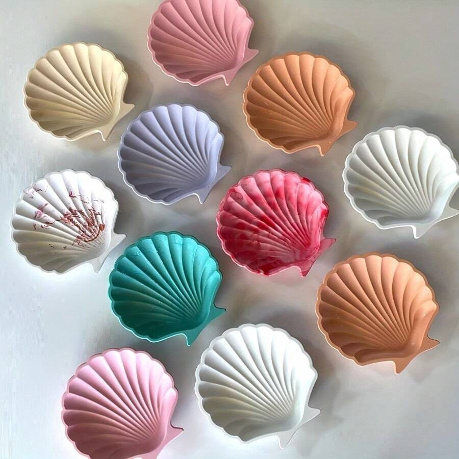 Shell Storage Plaster Silicone Mold, Clay Resin Casting Tray Pectin Mold Epoxy Resin Mold Jewelry Tray Soap Dish Scallop Mold - White - View 1