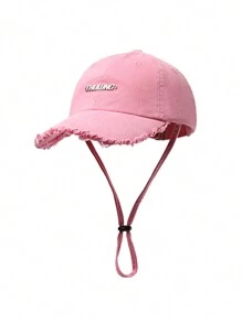 1 Piece For Men And Women, Multi-Color Autumn And Winter Rope Raw Edge Letter Embroidery, Retro Cold-Proof And Warm Personalized Baseball Cap, Outdoor Sports Cap, Couple Cap, Extended Sun Protection Breathable Volleyball Cap, Adjustable Hat Strap, Fashionable Basketball Cap, Cricket Cap, Suitable For Outdoor Use - Multicolor - View 16