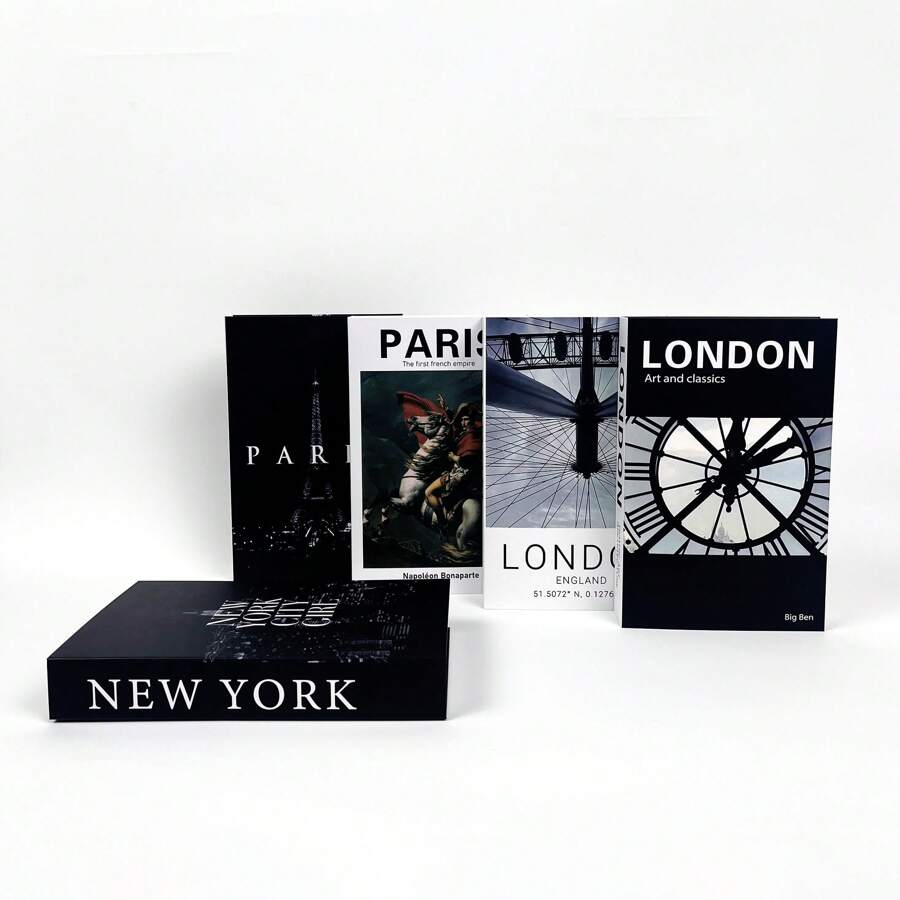 新產品到貨 3 件套高端家居裝飾仿書模擬房屋模型,軟裝飾,咖啡店道具,創意辦公桌裝飾品,帶包裝書套 - 棕色 - 查看 1