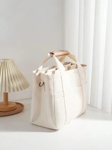 Đa chức năng Túi mẹ , Túi vải , Túi xách tay , Dung lượng lớn Cái túi , Mẹ Và Em bé Cái túi , Túi xách tay , Túi mua sắm , Túi đeo vai , Túi đeo chéo , Xe nôi Cái túi , Túi hộp ăn trưa , Túi xách tay Với Ngăn , Túi ăn trưa , Xe nôi Cái túi , Thích hợp Cho công việc , Có thể Như A Và Trẻ sơ sinh Xe nôi Đến Em bé - trắng - Xem 4