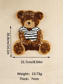 1入組熊貓圖案刺繡徽章服裝帽子配件diy裝飾,無帶背襯 - 彩色 - 查看 5