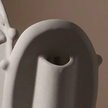 1pc Nordic Style Creative Ceramic Vase With Artificial Flowers Home Decoration, Living Room & Office Decor, Long Face Design - Long Face - View 6