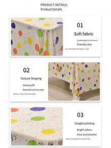 Ins風格生日派對桌布搭配可愛的照片道具,派對裝飾 - 彩色 - 查看 4