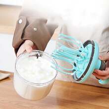 1set Kitchen Tools Hand-Operated Cream Whisk Egg Beater With Crank, Baking Accessory - Green - View 4