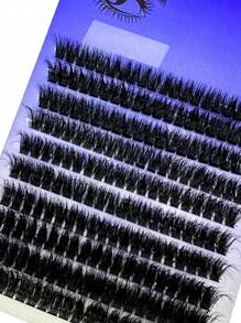 HBZGTLAD 10 排 80d 热熔假睫毛，3d 蓬松单簇和 DIY 自然分叉单根睫毛延长，化妆睫毛簇，睫毛簇，单根睫毛，睫毛，假睫毛 - D - 查看 4