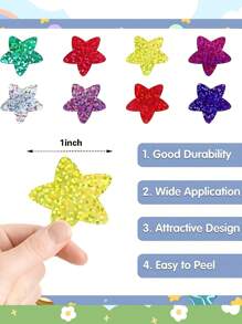 500pcs/Roll Colorful Laser Star Stickers For Sealing Labels, Stationery, And Diy Crafts - Multicolor - View 6