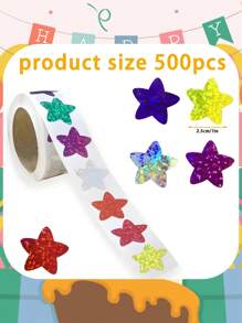 500pcs/Roll Colorful Laser Star Stickers For Sealing Labels, Stationery, And Diy Crafts - Multicolor - View 7