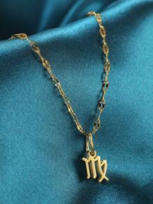 1個時尚個性的男女款12星座吊墜項鍊,情人節情侶禮物 - 銀色 - 查看 5