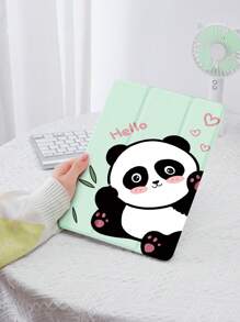 可爱熊猫保护套，适用于带笔架的 iPad，支持自动睡眠/唤醒盖 - 彩色 - 查看 3