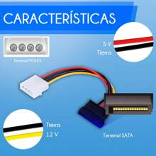 Cable Adaptador IDE Molex A Disco Duro Sata Fuente de Poder - Multicolor - Ver 3