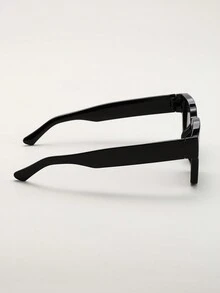 1入組男士塑料方形小框時尚眼鏡,適用於日常穿搭配件 - 灰色 - 查看 5