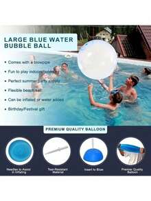 1pc Random Color Unbreakable Balloon For Teenager, Water-Filled Transparent Bubble Ball, Tpr Water Balloon, Bounce Ball With Flash, Perfect Toys And Party Favors For Teens - Random Color - View 7