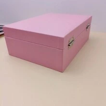 1pc Pu Leather Jewelry Box With Double Layer Large Capacity Jewelry Organizer, Suitable For Home Or As A Gift For Women - Pink - View 10