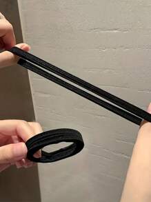 10pcs/Set Women's Multicolor Simple Hair Tie, High Elasticity, Seamless, No Damage To Hair, Used For Ponytails, Forest Headwear, Hair Accessories, Elastic Bands Casual Bow Hair Ties Ponytail Holders Hair Elastics Hair Rubber Bands Scrunchies Hair Rope, Hair Bobbles Head Accessories - Black - View 4