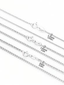 1條925純銀蕭邦鍊項鍊,女士日常佩戴和禮物的基礎鍊 - 銀色 - 查看 4